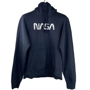 NASA PORT & COMPANY Men’s Black NASA Hoodie with Intentional Spotty Logo Size S
